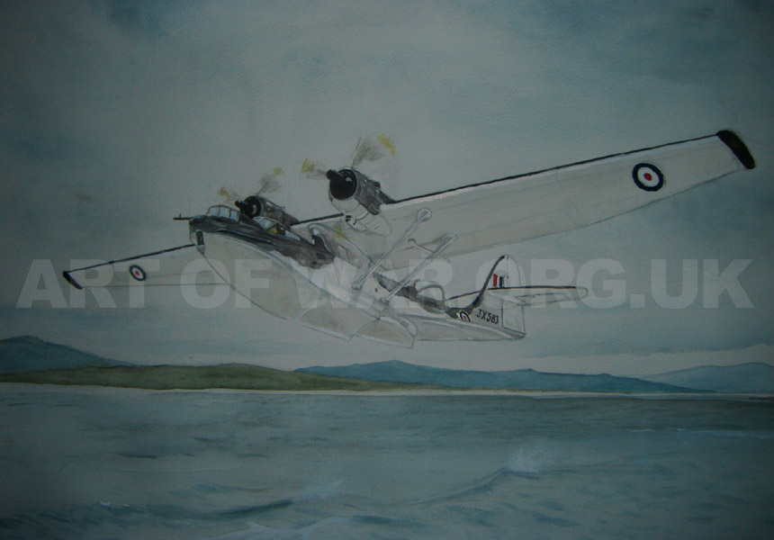 Catalina Flying Boat taking off from RAF Sullom Voe